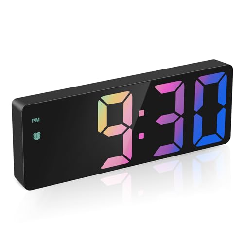 LOFICOPER Digital Alarm Clock, Mains/Battery Powered, Voice/Touch Activation
