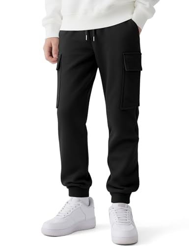 La mejor comparación de Pantalones para Niños Moda , listamos los 10 mejores. 45 Auranso - Pantalones deportivos para niños, pantalones deportivos tipo cargo para niños, ropa de entrenamiento con cordón de bolsillo, Negro, 7-8 Años