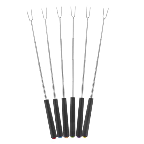 BCOATH 6Pcs U Shaped Barbecue Forks Portable Outdoor Grilling Tools for Meat and Marshmallow Roasting Durable Bbq Skewers for Camping and Bonfire