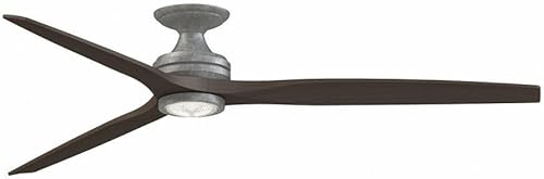 Miniatura 10 de Spitfire - Ventilador de techo empotrado de 3 aspas con kit de luz, 21.08 pulgadas de alto y 72 pulgadas de ancho, acabado de níquel cepillado,