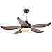 SOLLA Ventilateur de Plafond 137 cm Brun Brillant avec, Lumière LED Dimmable, 5 Lames Modernes, Moteur DC Réversible, 6 Vitesses, Minuterie,Ventilateurs De Plafond pour Salon, Chambre.Modernes