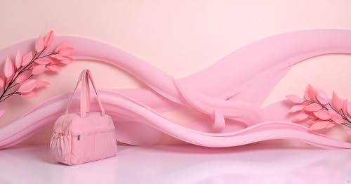 Large Gym Duffel Bag for Women, 28L Waterproof Travel Tote with Shoe Compartment, 8 Pockets, Detachable Shoulder Strap -Sports,Mother's Day gift Beach, Overnight Weekender (Pink, X-large)2