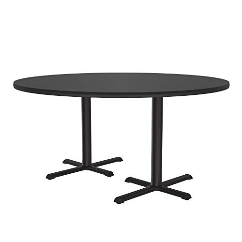 Correll 60" Round Bar Café & Break Room Bistro Table, Black Granite High Pressure Laminate Top & Black Cast Iron Base, Tops Made In The Usa (Bct60R-07) #TOP13