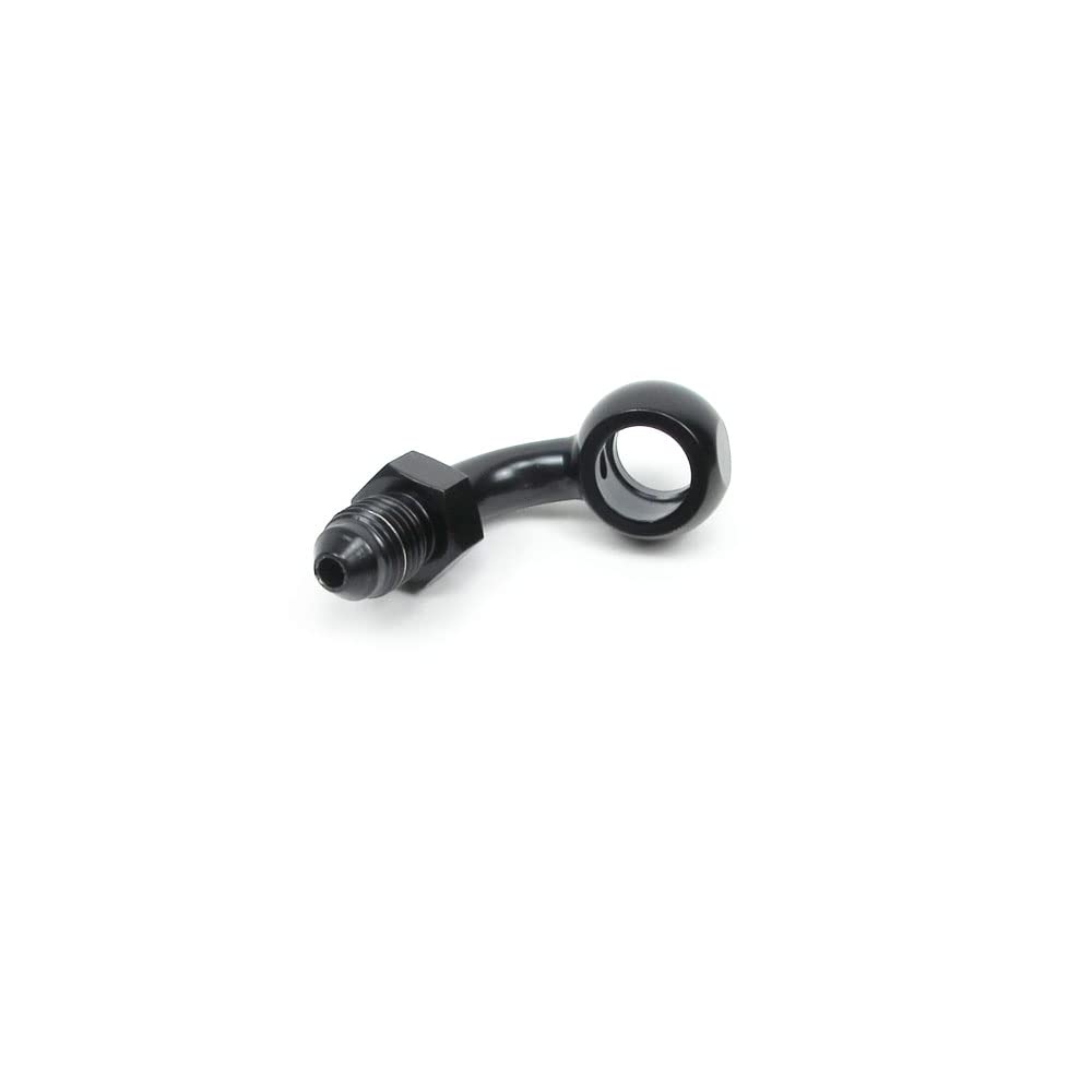POWERJAMES Black Banjos for Harley Davidson Brake Lines with AN3 Fittings (90 Degree POWERJAMES Black Banjos for Harley Davidson Brake Lines with AN3 Fittings (90 Degree