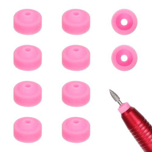 NOLITOY 10PCS Nail Drill Bit Cover, Nail Nail Filer Plastic Cap for Nail Collector