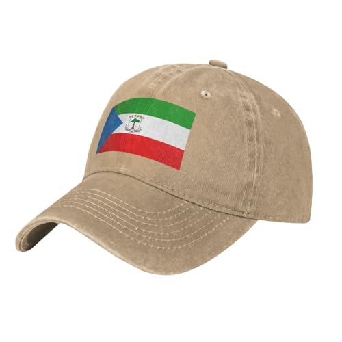 QAZWZML Casquette de baseball avec motif drapeau de la Guinée équatoriale, unisexe, réglable, noir, Naturel, taille unique