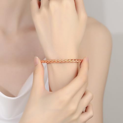 LIU JUN Copper Tensor Bracelet, Pure Copper Tensor Ring Bracelets Solid copper Twisted Handmade Bangle For Women Men Health Jewelry Gifts2