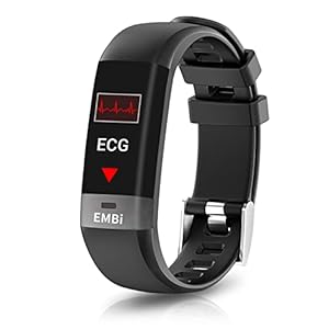Audar ECG Smart Band EMBi – Heart Rate, Blood Pressure, Sleep Monitor, Fitness Tracker Waterproof, CareMate function, Up to 20 days of Battery Compatible with Android & Iphone – Black