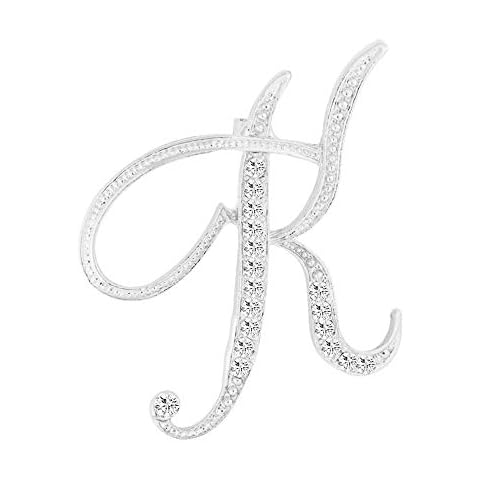 Flairs New York Premium Handmade Enamel Lapel Pin Brooch Badge, [Initials] Silver Letter K, 1 Pin Cover