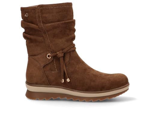 Etika Botas Camperas de Media Caña para Mujer, Bota Estilo Cowboy con Caña Arrugada (Slouchy), Tacón Cubano Bajo y Cremallera, Modelo 11112 Marron - 39