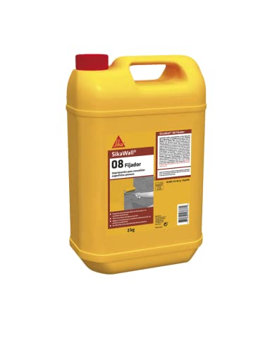 SikaWall-08 Fijador, Imprimación acrílica para fijar y sellar fondos de superficies porosas y mejor la adherencia de las pinturas, 2 kg, Blanco Cover