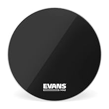 26" drum head with two plies of 7.5mil film Bright tone and pronounced attack Unique modular foam arc dampening system is easily manipulated Also available in a white version All Evans drum heads are designed, engineered and manufactured in the USA