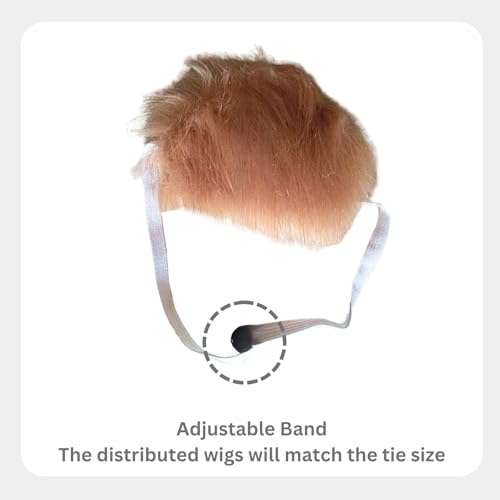 Peluca rubia para perro con corbata, disfraz cosplay miniatura 4