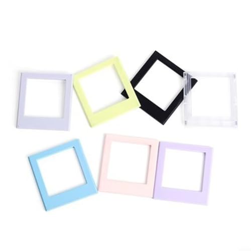 Portarretratos magnético para nevera, paquete de 7 marcos de fotos cuadrados con parte trasera magnética, pantalla de escritorio 3 en 1 y calcomanía para nevera para tarjetas de notas, decoración de