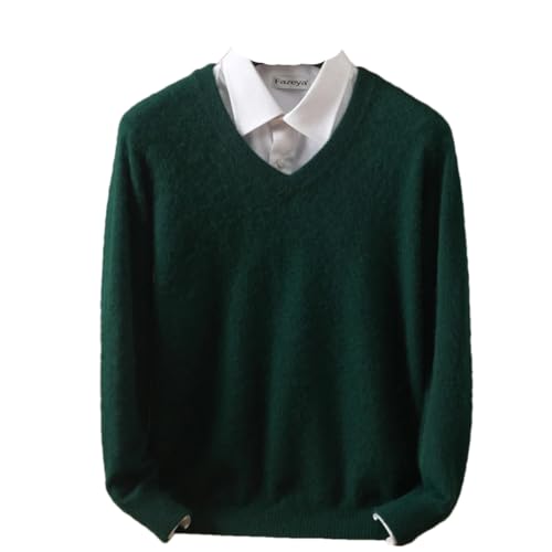 Mens V-Neck Sweater Long Sleeves Lightweight Cashmere Blend Pullover Soft Comfortable Jumper