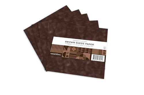 Papier suédine floqué marron anti-effilochage lot de 10 feuilles 30,5 cm pour reliures sans plis
