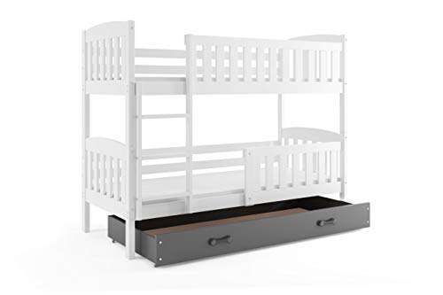 Interbeds Etagenbett Quba 190x90cm Weiß+Varianten/mit Matratzen, Schublade...