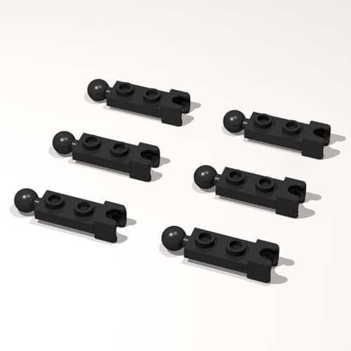 80 Piece Classic Building Plate Bulk, 1x2 with Tow Ball and Small Tow Ball Socket on Ends Compatible with Lego Parts and Pieces:(Colour:Black)