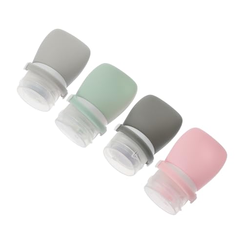 NULYLU 4 Piezas Embotellado Mini Botellas Contenedores Botellas Exprimibles Vacías Vacío Botella De Agua Exprimir Botellas De Condimentos Recargable Dispensador Gel De Sílice
