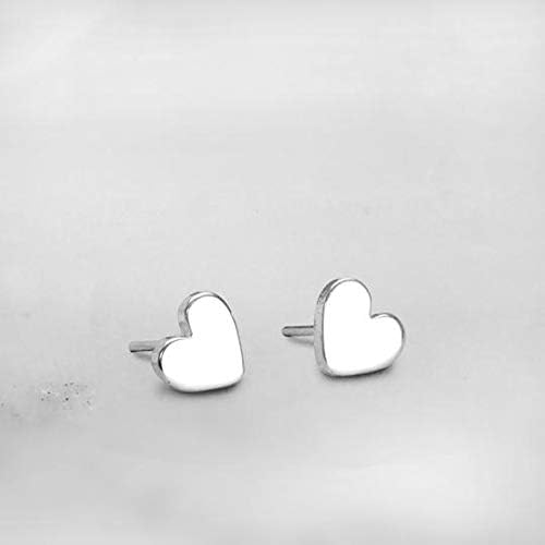 Kaguyo Silver Earrings for Women, 925 Sterling Silver Minimalist Small Sleeper Heart Stud Earrings - Image 3