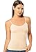 VAVONNE Spaghetti Strap Camisole Tank Tops for Women, Basic Slim-Fit Cotton Cami Undershirts (Nude, Small)