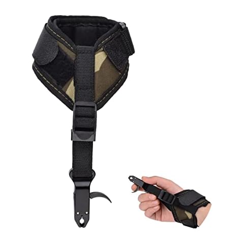 Archery Release Aids Compound Bow Trigger Caliper Shooting Adjustable Camo Wrist Strap Right Left Handed Cover