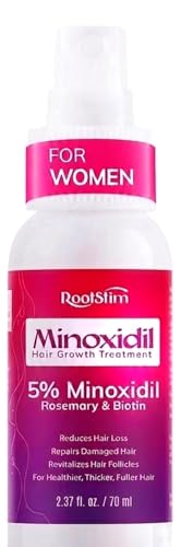 Women's 5% Minoxidil Spray for Hair Growth: RootStim Extra Strength Minoxidil with Rosemary & Biotin for Thinning Hair Regrowth and Fuller Hair - 2.37 Fl Oz
