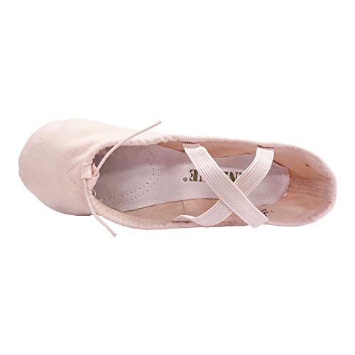 Danzcue Girl's Canvas Ballet Shoes Split Sole Ballet Slippers for Girl Dance Shoes2