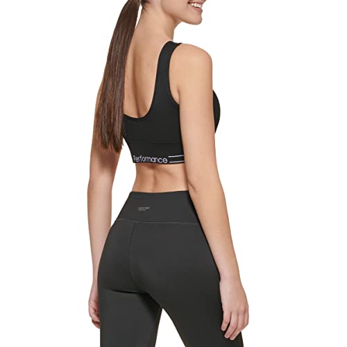 Calvin Klein Performance Women's Medium Impact Sports Bra With Removable Cups, Black #TOP3