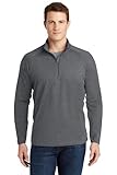 SPORT-TEK Unisex Sport-Wick Stretch Quarter Zip Pullover, Charcoal Grey Heather, Large