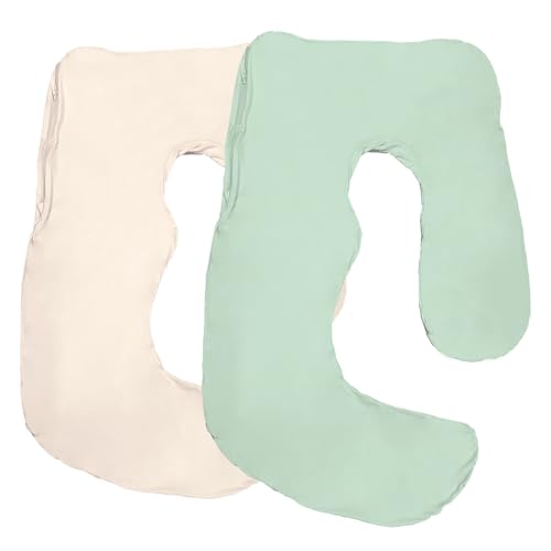 littogoose Maternity Pillow Cover ONLY Compatible with Momcozy Pregnancy Pillow (2 Pack Covers-Pillow NOT Included) Soft Breathable Machine Washable Pillowcase