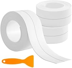 NAUTEDI, Cinta Selladora Impermeable para Baño, Adhesiva, Pack 3 Rollos, Juntas Bañera Autoadhesiva, para Fregadero, Inodoro, Encimera, Lavamanos, Cocina, 38mm x 320cm