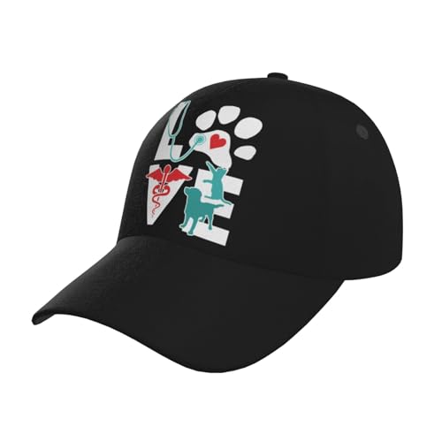 Veterinarian Love Cat and Dog Veterinary Baseball Hats for Men and Women - Classic Adjustable Hats