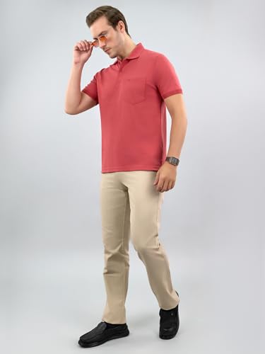 Image of Monte Carlo Mens Regular Fit Half Sleeve Solid Polo Neck T-Shirt (Pack of 1)