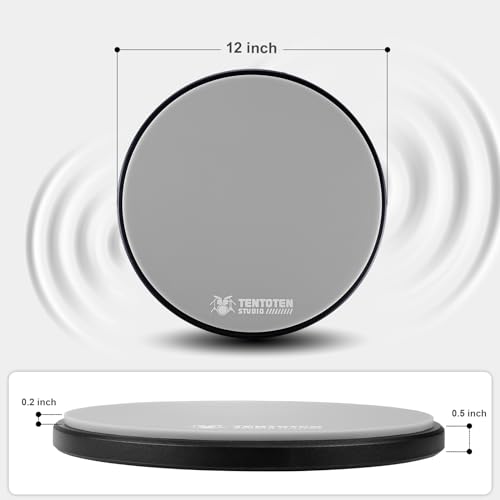 Tentoten PRACTICE DRUM PAD-12" Drum Pad 12 Inch, Silent Drum Practice Pad 2-Sided Silicone Pad & Eva Mat thumb #3
