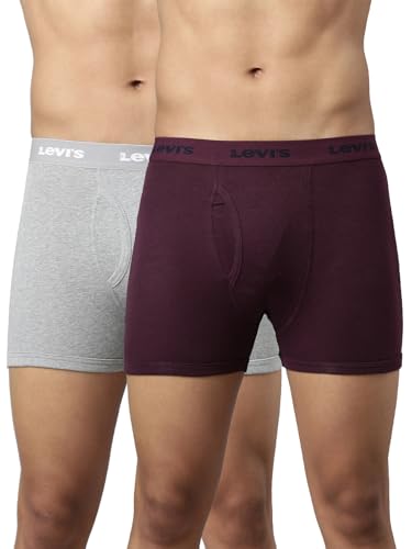 Image of Levi's 001 Classic Boxer Brief for Men | 100% Pure Cotton | Solid | Mid-Rise Men's Underwear | Anti-Roll Waistband | Durable Comfort with Extra Supportive Gusset | Functional Fly | Pack of 2