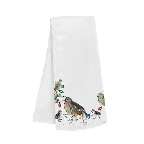 Sonoran Souvenirs Quail Family with Prickly Pear Cactus Christmas Novelty