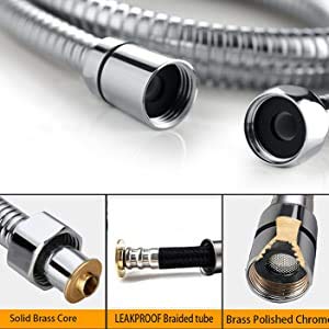 Image of Marcoware Heavy Duty Stainless Steel Jet Spray Pipe for Toilet /Health Faucet Pipe - High Pressure Resistant, Durable, Highly Flexible Tube Hose Pipe, Chrome