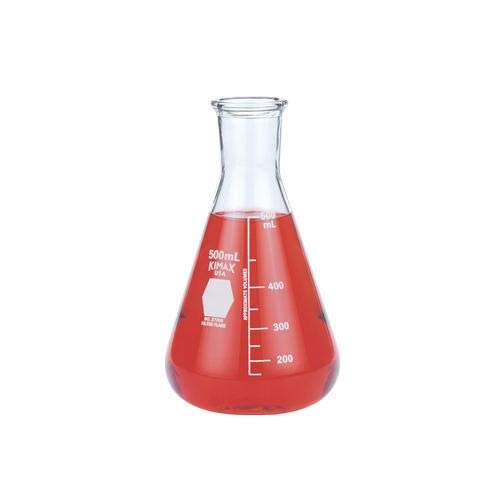 Kimble Glass Heavy Wall Erlenmeyer Filtering Flask with Capacity Scale, 500ml Capacity
