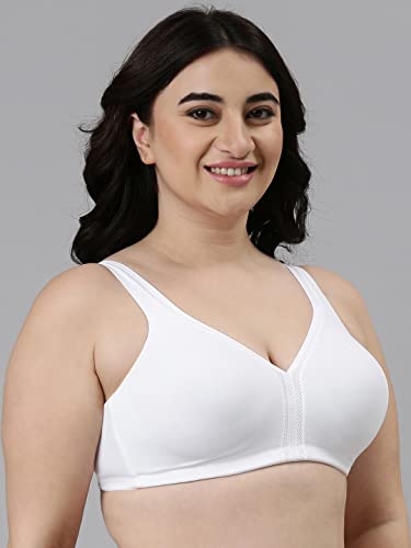 Image of Enamor Plush Comfort, Side Support and Lift Women's Everyday Full Support Plunge Bra - All Day Comfort, Non-Padded, Wirefree, High-Coverage - F024
