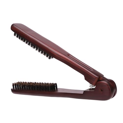 Peine alisador estático con cerdas y pinza para cabello miniatura 1