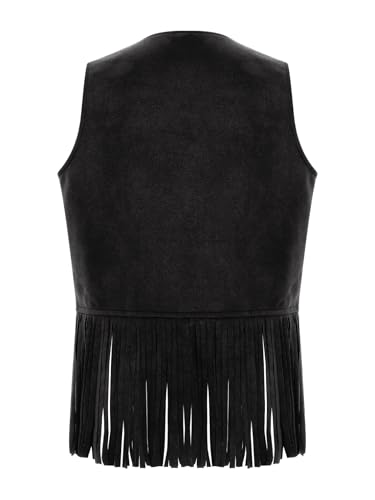 JEATHA Western Cowboy Fringe Vest for Boys Girls Tassels Jackets Halloween Rodeo Party Cosplay Cowgirl Outfits2