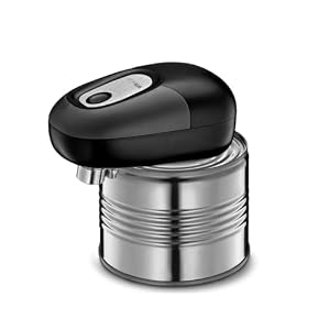 Winnueup Automatisches Dosenöffner-Set, Öffnen Sie Ihre Dosen auf Knopfdruck, mit glatten Kanten, lebensmittelecht, AA-Batterie, elektrischer Dosenöffner, 5-in-1-Flaschenöffner (Schwarz Grau)