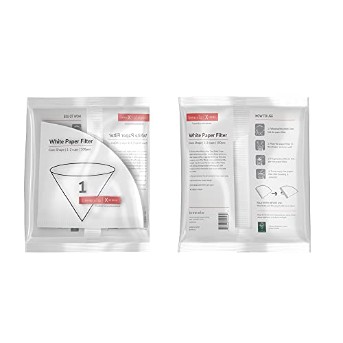 Brewista Cone-Shaped Two-Sided Crepe Paper Coffee Filters 100 Disposable Filters Size #1