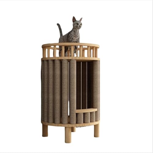 【Zixui】猫部屋付き猫の巣 アクティビティタワー 組み立て簡単 木製 耐久性 M21
