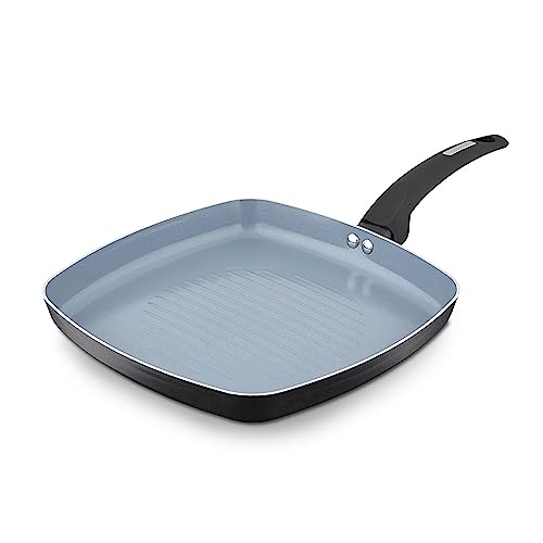 Tower Cerasure 28cm Grill Pan with Non-Stick Coating, Suitable for All Hob Types, Graphite