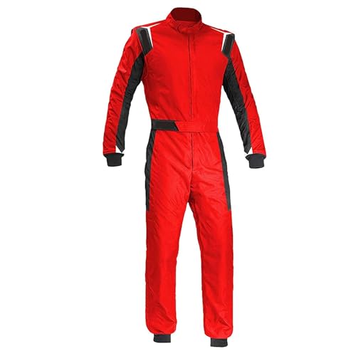 Jueshanzj Combinaison de course de karting une pièce, Rouge, L