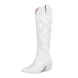 wetkiss Cowboy Boots for Women Western Cowboy Boots for Women White Cowgirl Boots for Women Cowboy C