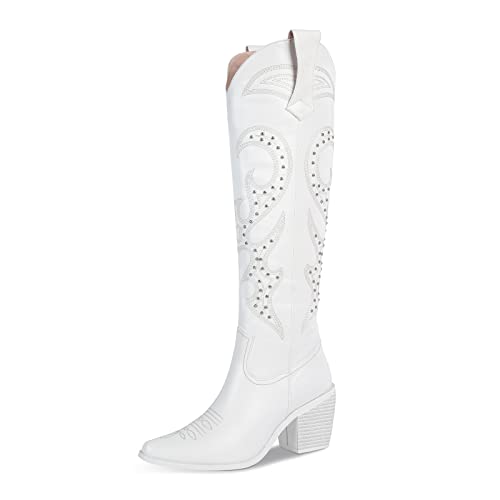 Wetkiss Cowboy Boots For Women White Cowgirl Boots For Women Cowboy Cowgirl Boots Western Cowboy Boots For Women Mid Calf Cowboy Cowgirl Boots For Women Tall Cowboy Boots Women #TOP4