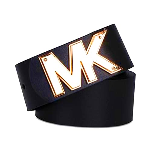 Michael Kors Damen-Gürtel aus schwarzem Leder, goldfarbene Schnalle,...